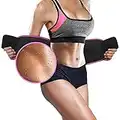 Perfotek Waist Trimmer Belt for Women Waist Trainer Sauna Belt Tummy Toner Low Back and Lumbar Support with Sauna Suit Effect (Large Pink)