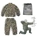 QuikCamo 3D Leafy Suit for Men Turkey Hunting Camo Ghillie Suit, Airsoft Gilly Suit, Paintball Gilley Suite, Birdwatching Leaf Suit (NWTF Mossy Oak Obsession, L/XL)