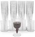 LATERN 50 Pièces Verres à Vin à Paillettes Argentées, 170ml Verres de Dégustation de Vin en Plastique Gobelets à Vin Réutilisables à Tige Coupes à Dessert pour Mousse Pudding Bière Champagne