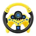 LQKYWNA Volante Giocattolo, Bambini Simulatore di Guida Auto Giocattolo dei Bambini Copilot Volante Puzzle Regalo Educativo Precoce (Giallo)