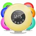 hOmeLabs Sunrise Alarm Clock - Digital LED Clock with 6 Color Switch and FM Radio for Bedrooms - Multiple Nature Sounds Sunset Simulation & Touch Control - with Snooze Function for Heavy Sleepers