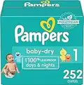 Diapers Size 1, 252 count - Pampers Baby Dry Disposable Diapers