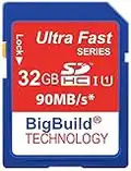 BigBuild Technology 32GB Ultra-schnell 90MB/s SD SDHC Speicherkarte für Nikon D60 Kamera