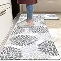 HEBE Anti Fatigue Kitchen Rug Sets 2 Piece Non Skid Kitchen Floor Mats 17"x48"+17"x28" Cushioned Comfort Standing Mat Waterproof Kitchen Runner Mats