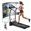 ArtGo Leonardo Tapis Roulant Elettrico Pieghevole, 12 km/h, Bluetooth App Kinomap e Zwift Coaching Multiplayer, 12 Programmi, Sensore Cardio, 3 Livelli Inclinazione, Salvaspazio, 1HP (3.0 HP Picco)