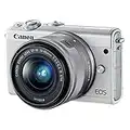 Canon EOS M100 - Cámara EVIL compacta de 24.2 MP (LCD, FHD, Bluetooth, Wifi/NFC, Dual Pixel AF, DIGIC 7) blanco - kit cuerpo con objetivo EF-M 15-45 mm