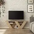 JV Home Pipralla Collection TV Stand Stylish Entertainment Unit | TV Cabinet for Living Room, Bedroom Suitable up to 50” (Oak)