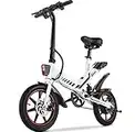 Sailnovo Electric Bike, Electric Bicycle with 18.5MPH Electric Bikes for Adults Teens E Bike with Pedals, 14" Waterproof Folding Mini Bikes with 36V 374WH Battery, Dual Disc Brakes