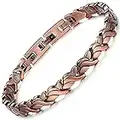 Rainso Bracciale Da Donna, Bracciale Magnetico In Rame puro, Elegante Bracciale Magnetico Da Donna, Sollievo Dal Dolore Per Artrite, Braccialetto per artrite con 3 fibbie più intelligenti regolabili