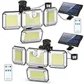 Solar Outdoor Lights, 3500LM 333 LED Motion Sensor Lights, IP65 Waterproof Security Flood Lights, Separate Solar Panel 330° Wide Angle Remote Control