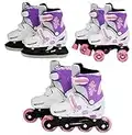 SK8 Zone Girls Pink 3in1 Roller Blades Inline Quad Skates Adjustable Size Childrens Kids Pro Combo Multi Ice Skating Boots Shoes New (Medium 13-3 (31-34 EU))