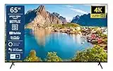 TELEFUNKEN XU65SN660S 65 Zoll Fernseher/Frameless Smart TV (4K Ultra HD, Bluetooth, Triple-Tuner) - 6 Monate HD+ inkl. [2023], Schwarz