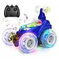 Kizeefun Remote Control Car, RC Stunt Car Invincible 360°Rolling Twister with Colorful Lights & Music Switch, Rechargeable Remote Control Car for Boys and Girls