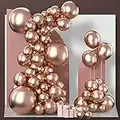 PartyWoo Metallic Rose Gold Balloons, 100 pcs Rose Gold Metallic Balloons Different Sizes Pack of 18 Inch 12 Inch 10 Inch 5 Inch for Balloon Garland Arch as Birthday Decorations, Party Decorations