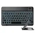 KOOCHUWAH Tastiera Retroilluminato Wireless Layout QWERTY Italiano Ultra Sottile per Qualsiasi Sistema operativo iOS, Android e Windows, Compatibile con Tablet iPad Galaxy (Tastiera con Soporto)