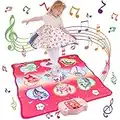 Unicorn Dance Mat for Girls, Electronic Music Dance Pad with Adjustable Volume, Dancing Games with LED Score Screen, 5 Game Modes, Christmas Birthday Gifts Toys for Age 3 4 5 6 7+ Year Old Girls