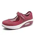 Femmes Minceur Taille Chaussures Marche Baskets 35-42eu Plate-Forme Chaussures Poids Air Léger Engrener Elastic Sports en Marchant Yoga Tennis , Rouge, Taille 40