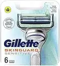 Gillette Lames de Rasoir Homme Skinguard à L’Aloe Vera, pour Peaux Sensibles, Pack de 6 Lames de Recharges [OFFICIEL]