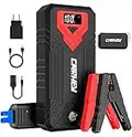 CARHEV Starthilfe Powerbank, 3000A Spitzenstrom 24000mAh Auto Starthilfe Powerbank mit LCD Display für bis zu 8L Benzin & 8L Dieselmotor, 12V Jump Starter mit USB Schnellladung und LED Taschenlampe