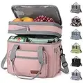 Maelstrom Lunch Bag Women,23L Insulated Lunch Box for Men Women,Expandable Double Deck Lunch Cooler Bag,Lightweight Leakproof Lunch Tote Bag with Side Tissue Pocket,Pink