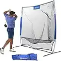 OZO Fitness Golf Practice Net for Backyard Driving - A Golf Swing Training Aid with Impact Screen Nets for Real Golf Balls - Use the Hitting or Chipping Net for Indoor or Outdoor Use, (7’x7’)