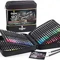 Castle Art Supplies 120 Colored Pencils Zipper-Case Set | Quality Soft Core Colored Leads for Adult Artists, Professionals and Colorists | In Neat, Strong Carry-Anywhere Zipper Case