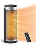 Dreo Home Space Heater with Remote 16 Inch, 1500W Ceramic Electric Heater with Thermostat, 16 Inch, Fast Quiet Heating, 1-12H Timer, 70° Oscillating Portable Heater for Indoor Use Office Home