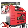 Wagan EL7556 Jumpboost V10 Air 1200 Peak Amps 12V Jump Starter with 150 PSI Powerful Air Compressor Tire Inflator, 1 Built-in DC Socket and 2A USB Port, Work Light