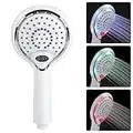 LED Shower Head with Digital Temperature Display and 3 Colors Automatic Changing, Water Powered Handheld Shower Spray Head (no Extra Battery Needed,Easy to Install)