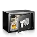 Premium Steel Digital Safe Box - 9.1" x 6.7" x 6.7" | Secure Storage for Cash, Firearms, Jewelry & More | Great For Hotels, Cabinets & Home Use | Electronic & Mechanical Access - 2 Keys
