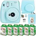 FujiFilm Instax Mini 9 Instant Camera + Fujifilm Instax Mini Film (60 Sheets) Bundle with Deals Number One Accessories Including Carrying Case, Selfie Lens, Photo Album (Ice Blue)