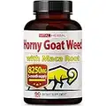 VITAL HERBAL Horny Goat Weed Capsules Equivalent to 8250mg Maximum Strength with Maca Root Tribulus Ashwagandha Tongkat Ali Panax Ginseng for Men Women (90 Count (Pack of 1))