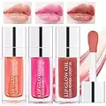 3 Pièces Hydra Lipgloss - Gloss à Lèvres Effet Repulpant & Hydratant - Huile à lèvres Repulpante - Enrichi en Acide Hyaluronique - Lifter Gloss