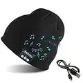 EasyULT Bonnet Bluetooth, Music Bonnet Bluetooth 5.0 avec écouteurs Stéréo sans Fil, Lavable Bluetooth Knit Bonnet Gifts, Doux Chaleureux Bluetooth Chapeau Convient à Sports, Ski, Marche(Noir)