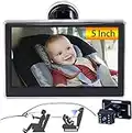 Baby Car Camera HD 5 Inch Monitor Car Mirror Baby Rear Facing Seat Full View Infant Clear Night Vision