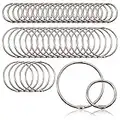 Binder Rings, Book Loose Leaf Metal Rings Binding Binder Ring 1 Inch 2 Inch for Index Flash Card Revision Cards Nickel Plated 40PCS