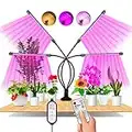 EWEIMA Grow Lights for Indoor Plants Full Spectrum 4 Head Led Plant Light with 80 LED 10 Dimmable Levels, Plants Lights with Auto 4/8/12H Timer, 3 Lighting Modes, Remote Control,1/2/3/4 Lights On