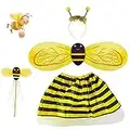 AFASOES Bee Costume Bumblebee Fancy Dress Halloween Costume Girl Christmas Dress Up for Christmas Party Costume with Wings, Headband, Wand, Skirt suit for Stage Performance,Role Playing(2-5 years)