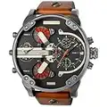 Diesel Men's DZ7332 Mr Daddy 2.0 Gunmetal Brown Leather Watch