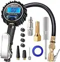 AstroAI Digital Tire Inflator with Pressure Gauge, 250 PSI Air Chuck and Compressor Accessories Heavy Duty with Rubber Hose and Quick Connect Coupler for 0.1 Display Resolution, Gifts for Men.