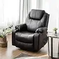 Giantex Power Lift Recliner Chair for Elderly, Faux Leather Electric Recliner w/Massage and Heating, 3 Positions, Side Pockets and Cup Holders, USB Ports, Remote Control, Motorized Home Theater Seat