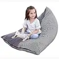 Stuffed Storage Bean Bag Cover for Organizing Kids Room Large Canvas Pouch Stripe Chair Sofa Bean Bag Chair for Kids Teens and Adults