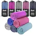 Giwil Microfibre Beach Towel, Travel Sports Towel Ultra Absorbent and Quick Dry Towel (L 55" X 28") Compact/Lightweight Swimming Towel for Backpacking, Camping, Gym, Bath (purple) …