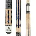 Lucasi Custom Super Birds-Eye Pool Cue with Blue Luster Inlays, 19-Ounce