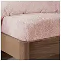 Sleepdown Teddy Fleece Fitted Sheet Plain Thermal Warm Cosy Super Soft Bedsheet Bed Linen - Double - Blush Pink