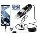 Bysameyee USB Microscope, Digital Handheld 40X-1000X Magnification Endoscope Mini Video Camera with 8 Adjustable LED Lights, Compatible with Windows 7/8/10/11 Mac Linux Android (with OTG)