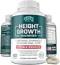 Height Growth Maximizer - Made in USA - Calcium, Vitamin D3 & Zinc Blend to Grow Taller - Height Growth Pills for Kids & Adults - Bone Strength & Density Support - Height and Bone Growth Supplement