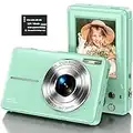 Digital Camera 1080P Digital Compact Camera 44MP HD Photo Camera kid Camera Digital Camera Cheap with 2.4" LCD Screen 16X Digital Zoom and 1 Battery for Teenager Girls, Boys, Beginner-Green