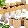 ONVAYA® Kräuter Anzuchtset mit Holzkiste | Indoor Kräutergarten | Grow Kit | Mini-Kräutergarten | Kräutergarten-Set mit Basilikum, Schnittlauch, Petersilie & Dill Samen