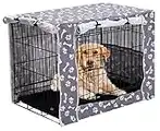Pethiy Dog Crate Cover Durable Polyester Pet Kennel Cover Universal Fit for Wire Dog Crate - Fits Most 30 inch Dog Crates - Cover only-Sky Gray-30